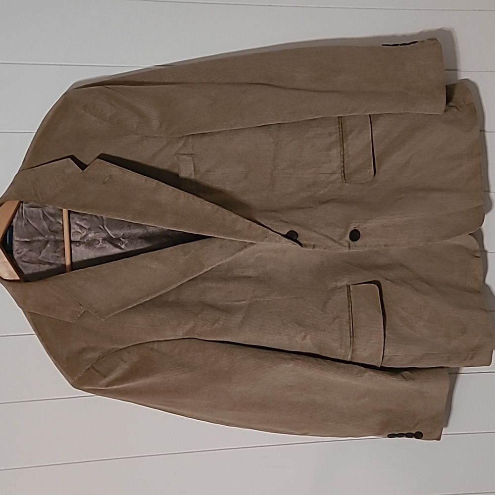 Vintage Stafford Mens Corduroy Blazer Sports Coat Camel Brown Size 42R